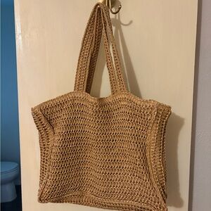 H&M Woven Tan Tote Bag